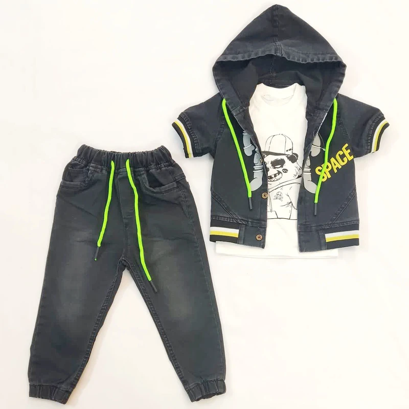 ست 3 تکه لباس پسرانه مدل آدم آهنی کد 5060