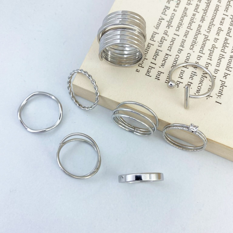 انگشتر زنانه مدل R4184 مجموعه 8 عددی