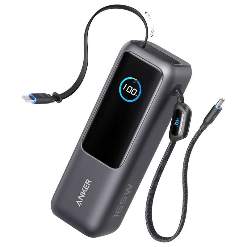 پاوربانک انکر مدل A1695 ظرفیت 25000 میلی آمپر ساعت به همراه دو کابل USB Type-C