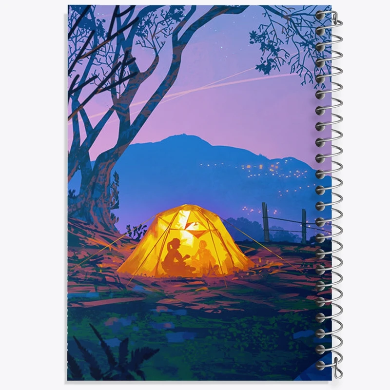 دفتر مشق 50 برگ خندالو طرح کمپینگ (Camping) کد F1404