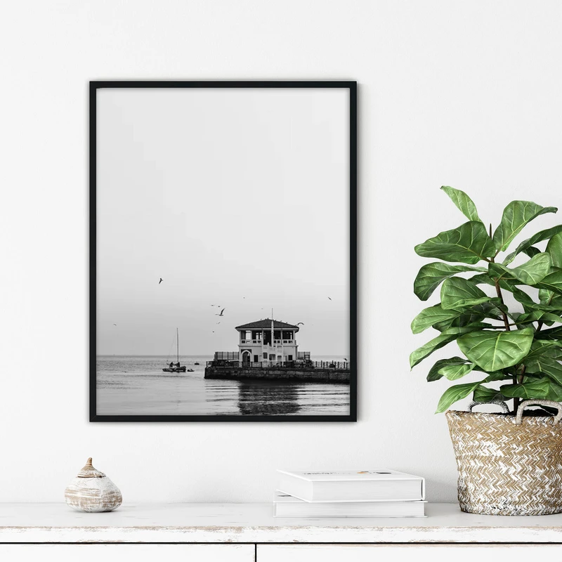 تابلو آتریسا طرح اماکن دیدنی مدرن مدل ATFHBW02 فریم مشکی