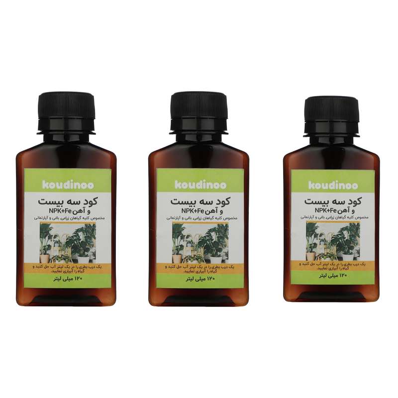 کود تقویتی مایع 20-20-20 و آهن مدل K-12 حجم 120 میلی لیتر بسته 3 عددی