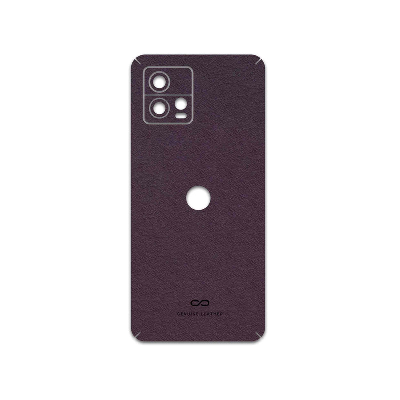 برچسب پوششی ماهوت مدل Purple-Leather مناسب برای گوشی موبایل موتورولا Moto G72