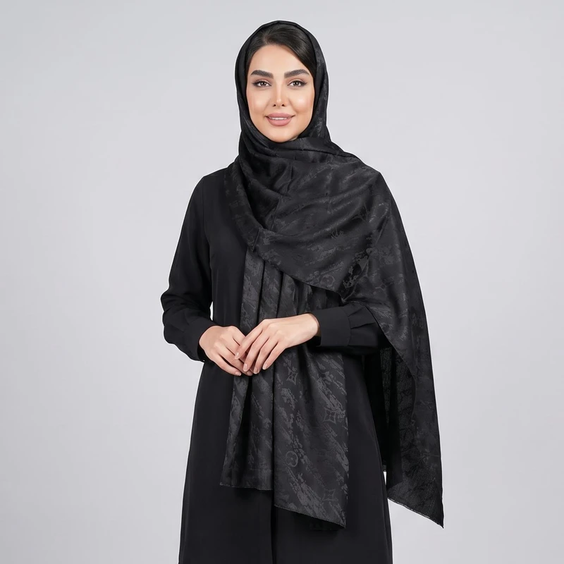 شال زنانه مدل ساتن کریستال ابروبادی