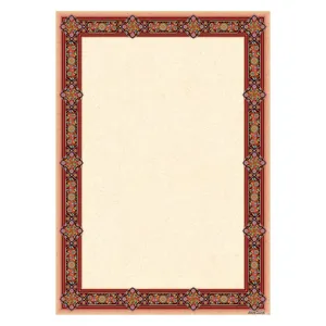 کاغذ تذهیب A4 خانه تذهیب طرح گل فرنگ کد 0020 بسته 100عددی