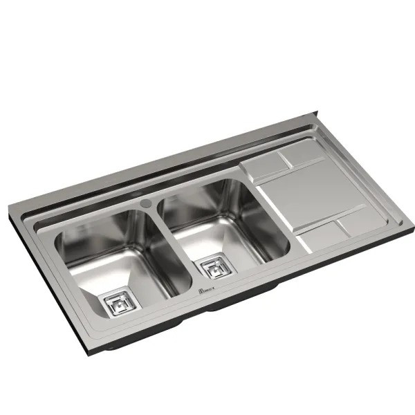 سینک ظرفشویی استیل روکار دو لگنه بیمکث مدل 926