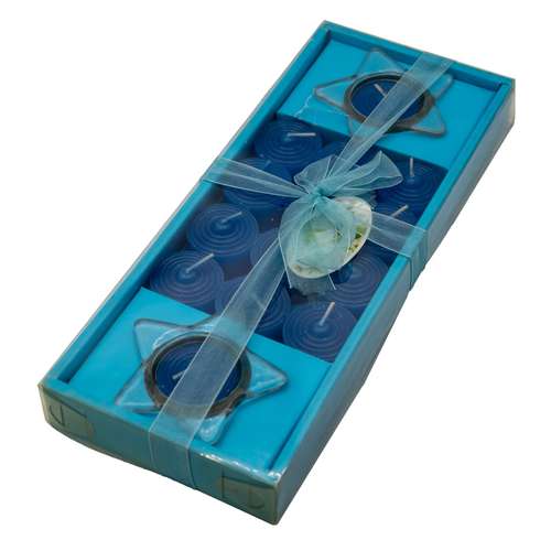 شمع معطر مدل گل به همراه شمعدان مجموعه 16 عددی