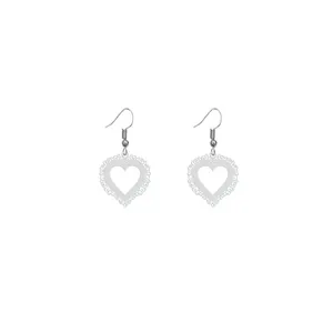 گوشواره نقره زنانه هایکا طرح قلب  مدل n.ha634