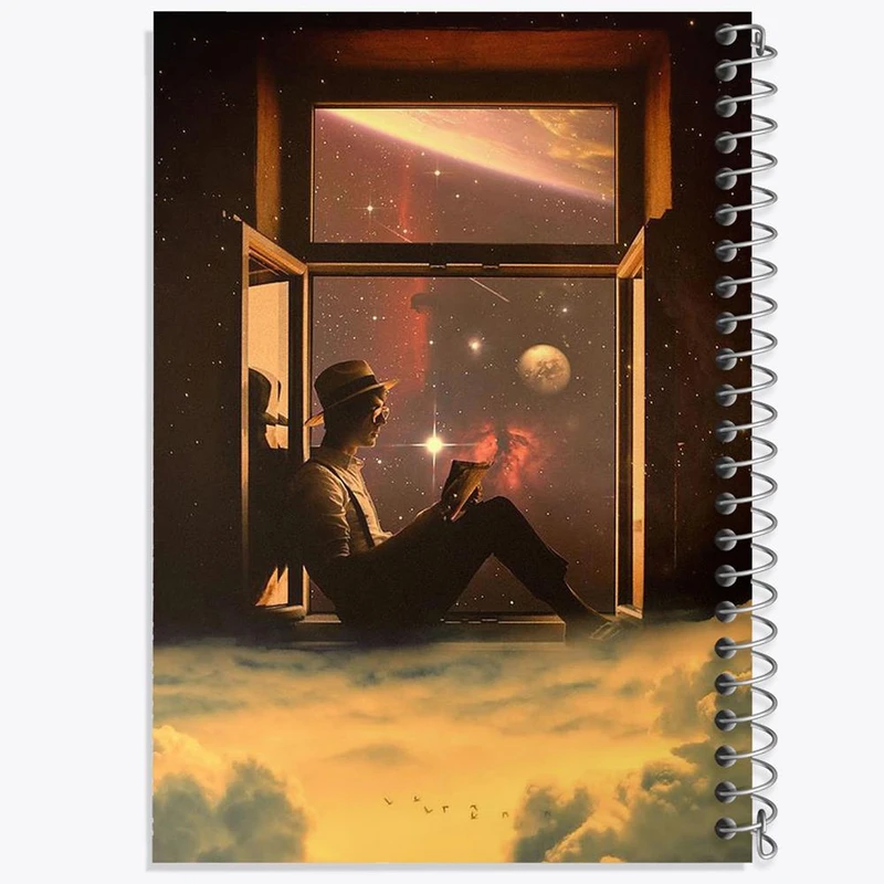 دفتر ژورنال نویسی 50 برگ خندالو مدل نقطه ای طرح کهکشان کد 25394