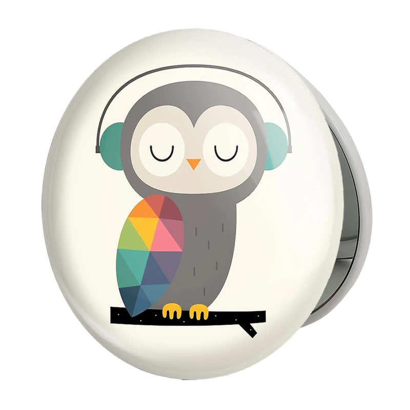 آینه جیبی خندالو طرح جغد مدل تاشو کد 5072 