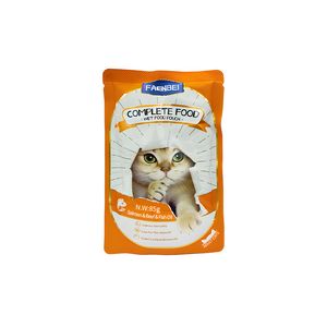 پوچ گربه فنبی مدل Pouch با طعم سالمون، بیف و روغن ماهی وزن 85 گرم