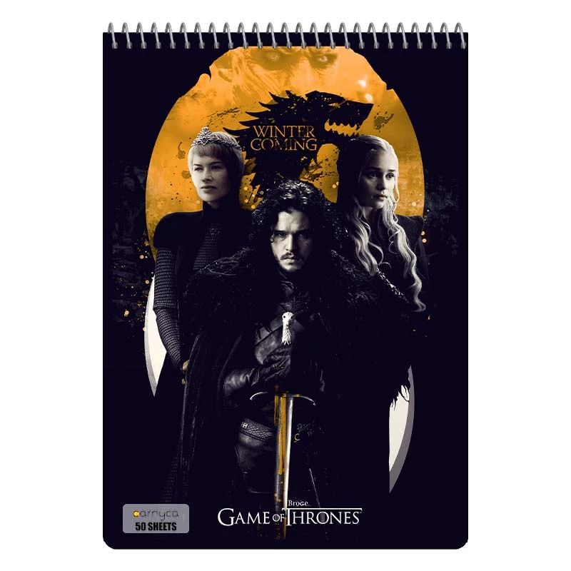 دفتر نقاشی 50 برگ سیمی کارنیکا طرح بازی تاج و تخت Game of Thrones کد 94797