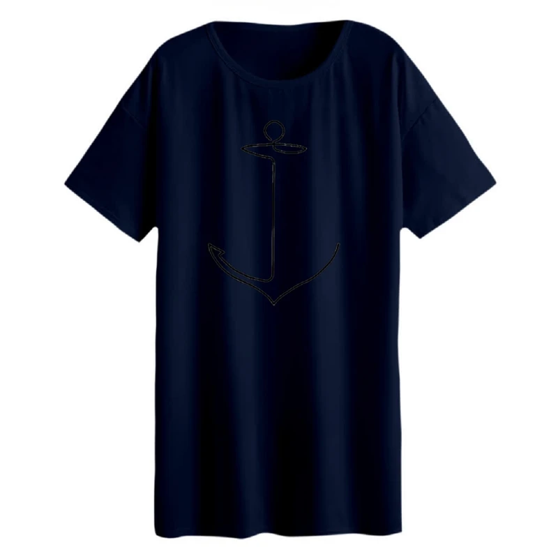 تی شرت لانگ زنانه مدل لنگر کد 3