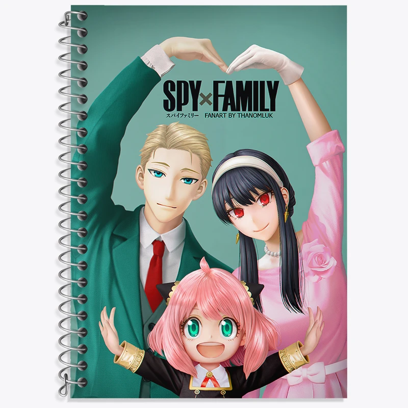 دفتر زبان 50 برگ خندالو مدل سه خط طرح انیمه اسپای ایکس فمیلی (Spy x Family) کد N4262