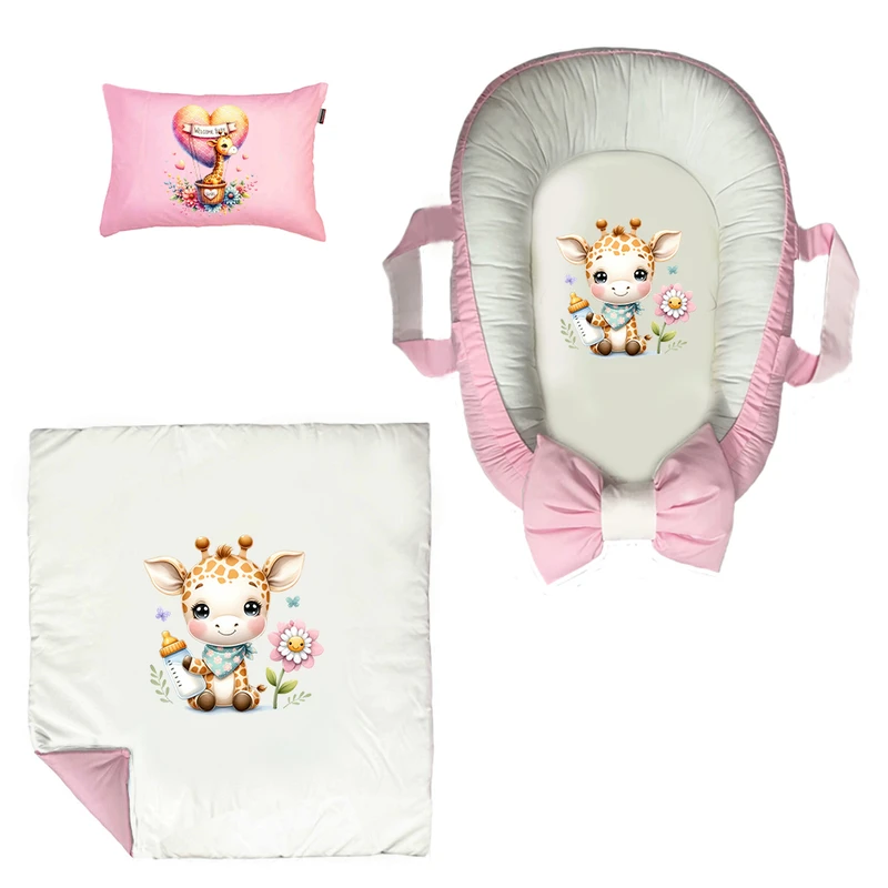 سرویس خواب 3 تکه نوزاد پادآفرین مدل گارد محافظ طرح زرافه کد PG094  