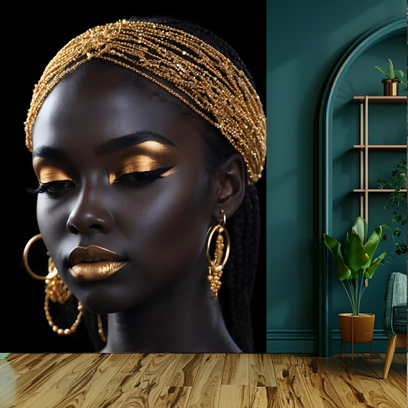 کاغذ دیواری طرح آرایشگاه زنانه مدل دختر کد KF655