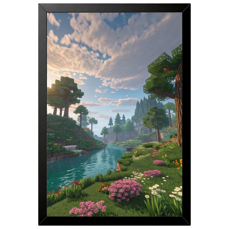 تابلو بکلیت طرح گیمینگ ماینکرفت Minecraft مدل B-po2311 فریم مشکی