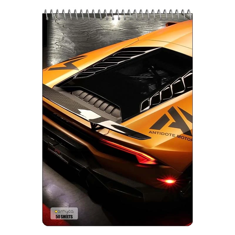 دفتر نقاشی 50 برگ سیمی کارنیکا طرح لامبورگینی هوراکان Lamborghini Huracan کد 70137
