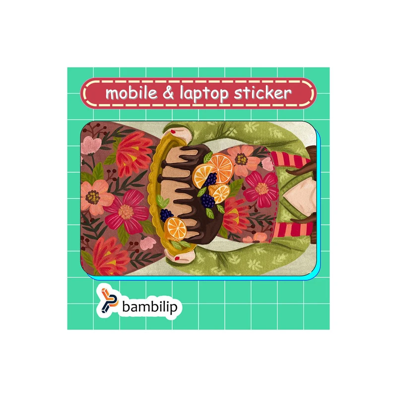 استیکر بامبیلیپ مدل کارت عابر طرح کیک پرتقالی کد 0335046