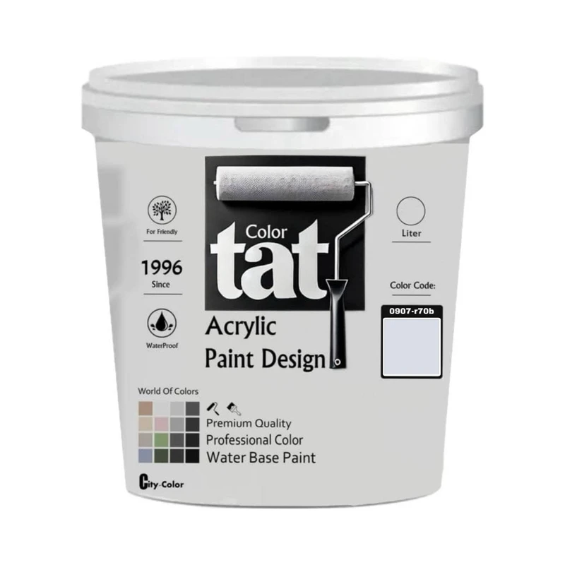رنگ آبی روشن مات اکرولیک تات کد 0907-r70b حجم 1لیتر