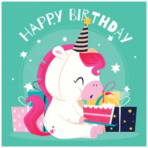 بنر تم تولد طرح اسب تک شاخ یونیکورن کد 1096