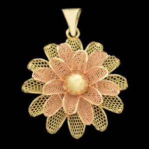آویز گردنبند طلا 18 عیار زنانه طلای مستجابی مدل گل داوودی کد 6721