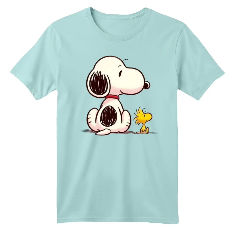 تی شرت آستین کوتاه بچگانه مدل اسنوپی و جوجه