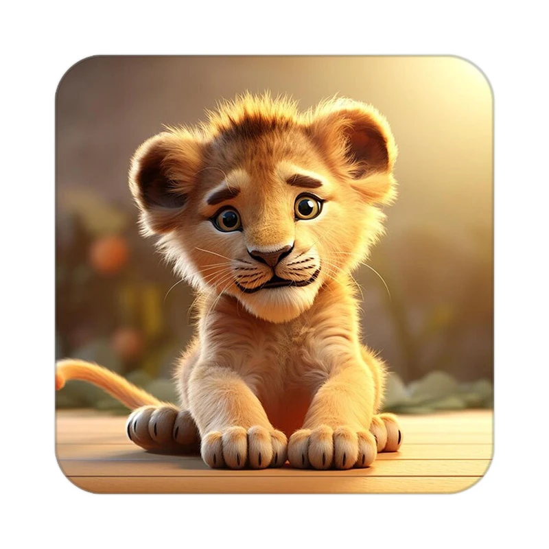 زیر لیوانی کاکتی طرح شیر مدل mp22884