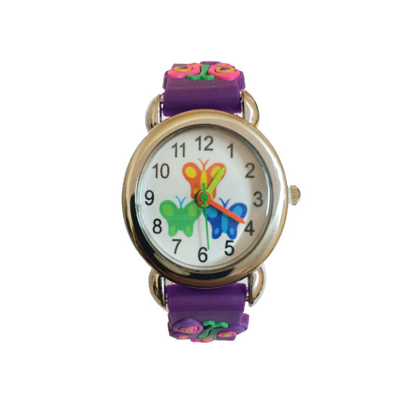 ساعت مچی عقربه ای بچگانه مدل پروانه کد 1002