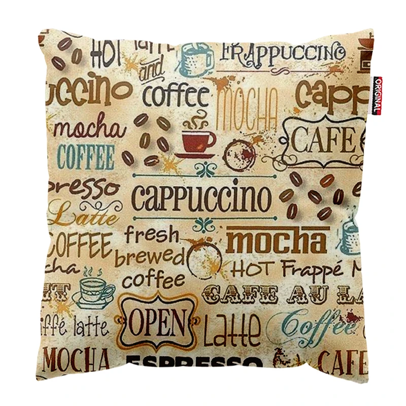 کوسن پاد آفرین طرح قهوه کافی کافه coffee کد 4005 سایز 40*40 سانتی متر