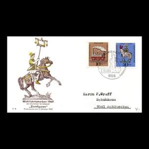 تمبر یادگاری آلمان مدل پاکت مهر روز مجموعه 2 عددی 