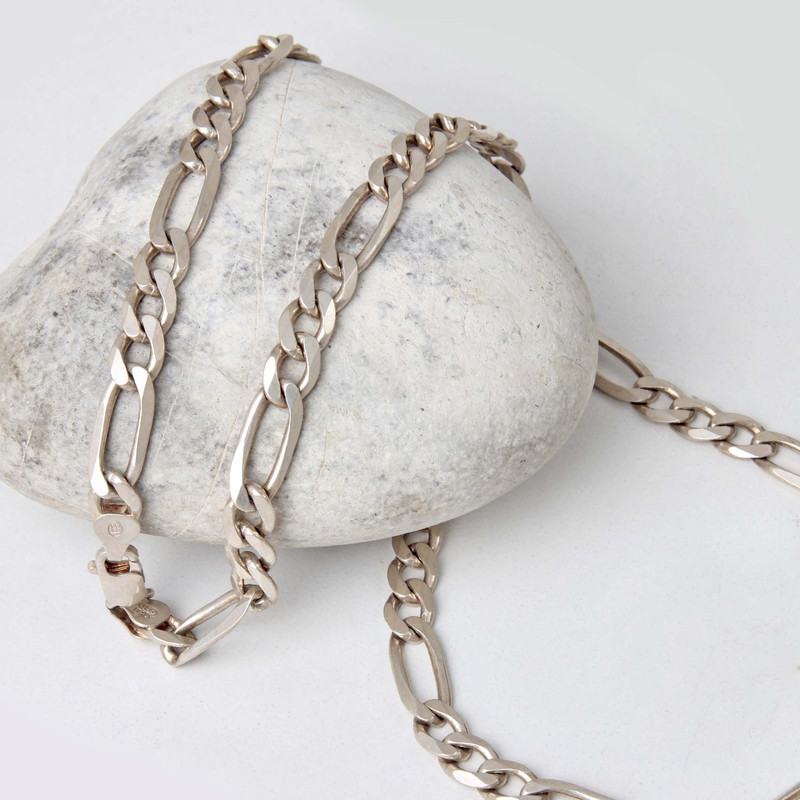 زنجیر نقره مردانه مدل فیگارو کد ZR_071