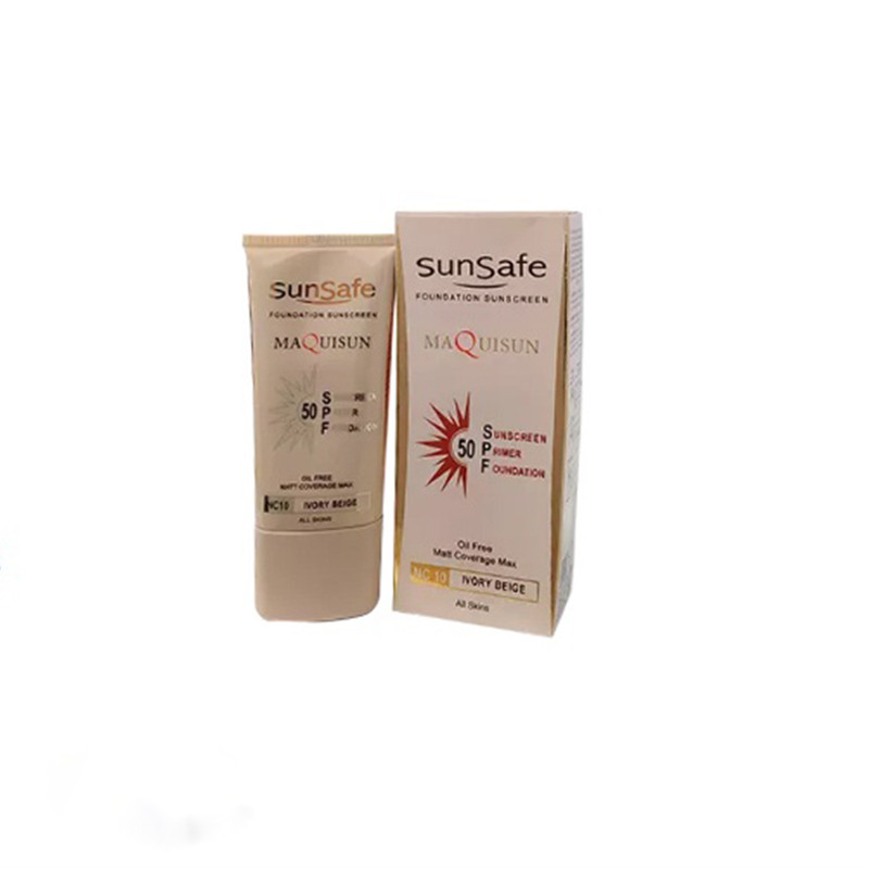 کرم ضد آفتاب رنگی سان سیف SPF50 مدل NC10 MAQUISUN محافظ PA++++ ،UVA ،UVB، ضد آب، مناسب انواع پوست حجم 40 میلی‌لیتر