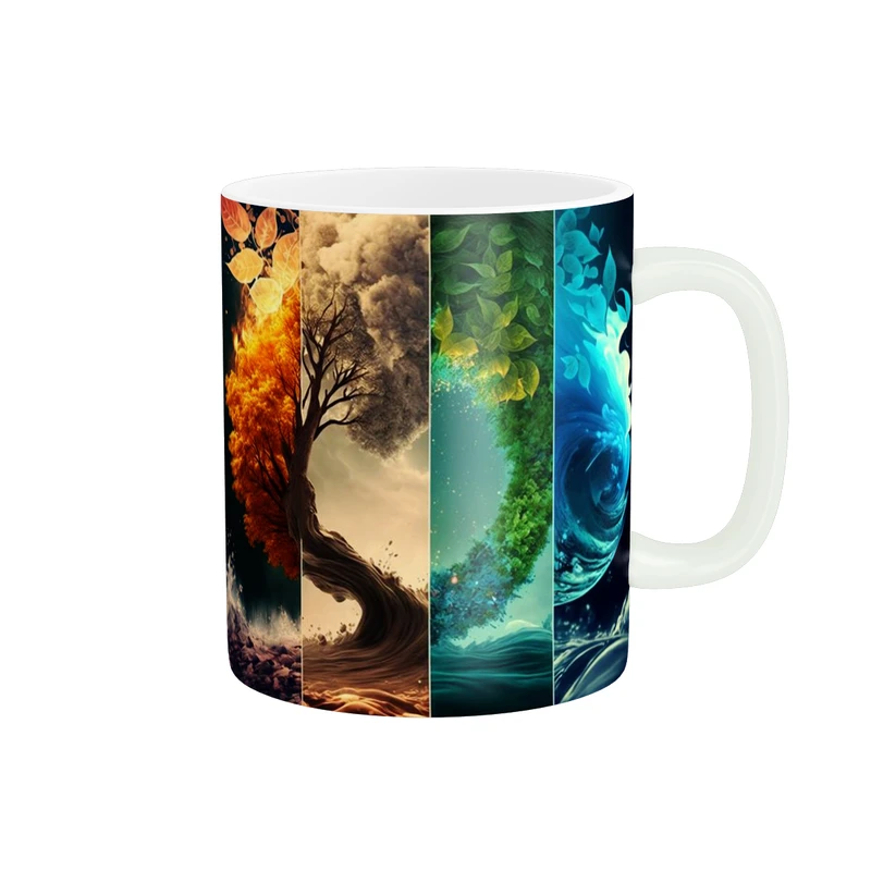 ماگ پاد آفرین طرح درخت در فصول سال کد 888