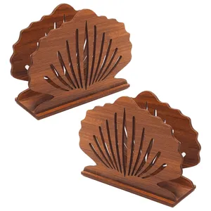 جای دستمال کاغذی چوبی تیکما مدل صدفی کد KIT D5C بسته 2 عددی