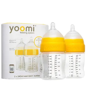ست شیشه شیر یومی مدل Y28b 8Oz ظرفیت 240 میلی لیتر بسته 2 عددی