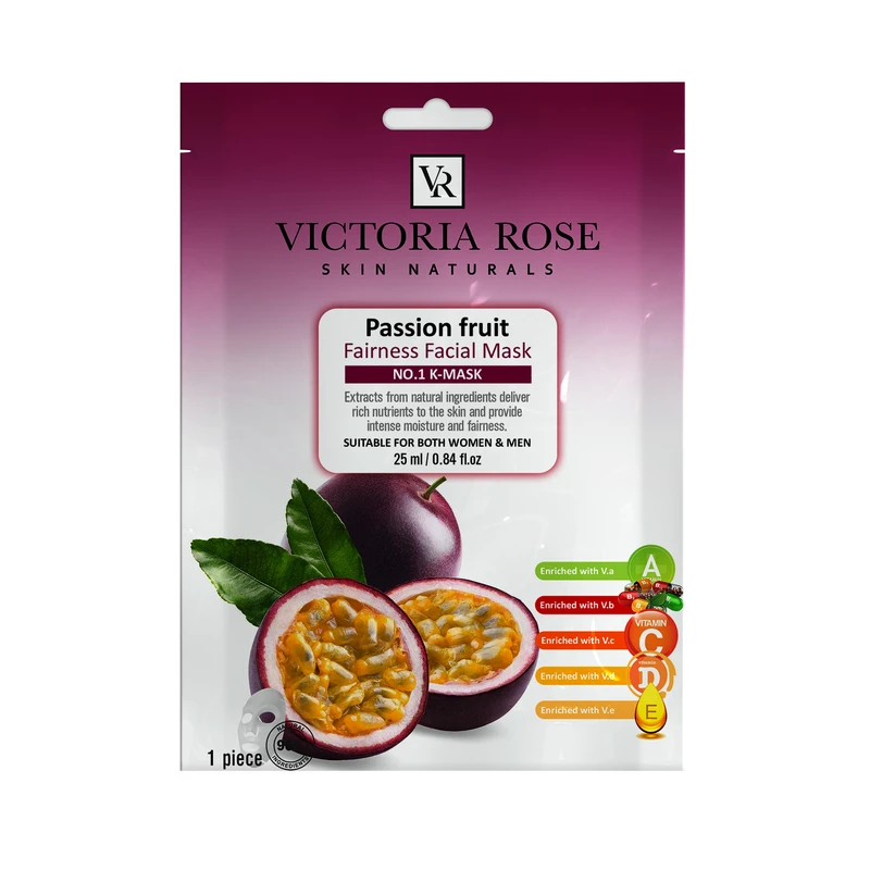    ماسک صورت ویکتوریا رز مدل Passion Fruit حجم 25 میلی لیتر بسته 25 عددی