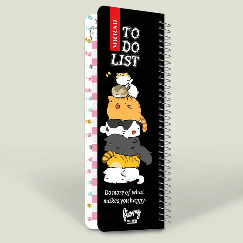 دفترچه یادداشت مستر راد مدل to do list طرح گربه فانتزی کد cat kawaii 1545