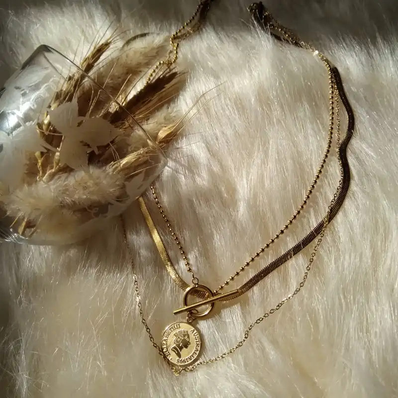 گردنبند زنانه مدل سه لاین الیزابت ماری