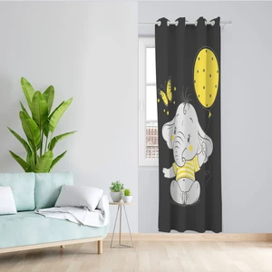 پرده مدل اتاق کودک مخمل پانچی طرح بچه فیل کد 4314 سایز 140x280 سانتی متر