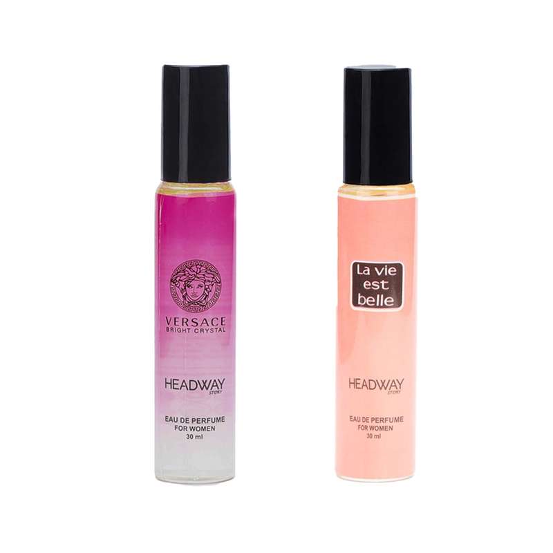 عطر جیبی زنانه هدوی استوری مدل ورساچه برایت کریستال و لانکوم لاویه بل حجم 30 میلی لیتر مجموعه 2 عددی عطر جیبی زنانه هدوی استوری مدل ورساچه برایت کریستال و لانکوم لاویه بل حجم 30 میلی لیتر مجموعه 2 عددی