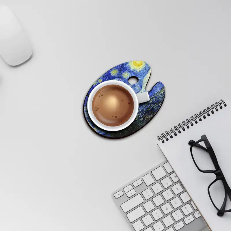 زیر لیوانی لوکسینو مدل پالت نقاشی طرح ونگوگ کد ArtLand_Shahrad