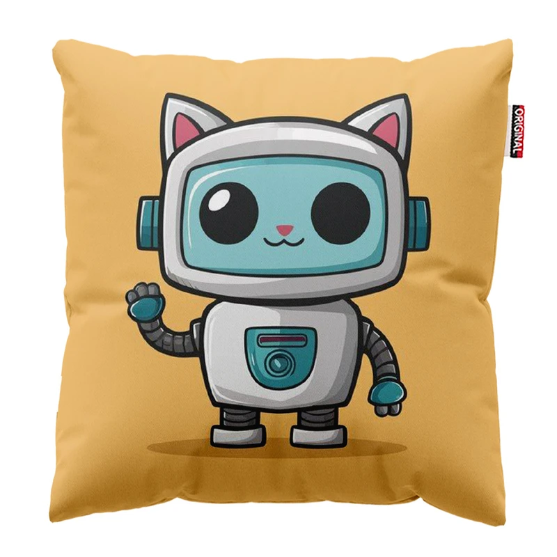 کوسن پاد آفرین مدل ربات گربه کیوت کد 305 سایز 30*30 سانتی متر