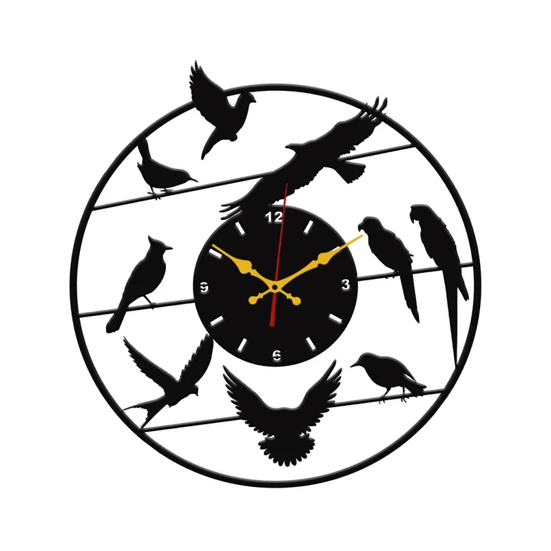 ساعت دیواری کوارتز مدل پرنده فلزی کد zb2