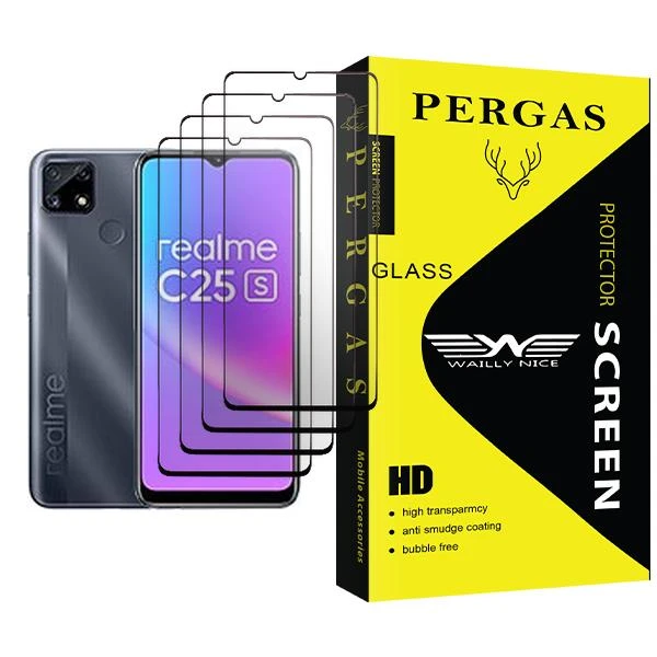 محافظ صفحه نمایش وایلی نایس مدل Pergas Glass MIX004 مناسب برای گوشی موبایل ریلمی C25s بسته چهار عددی