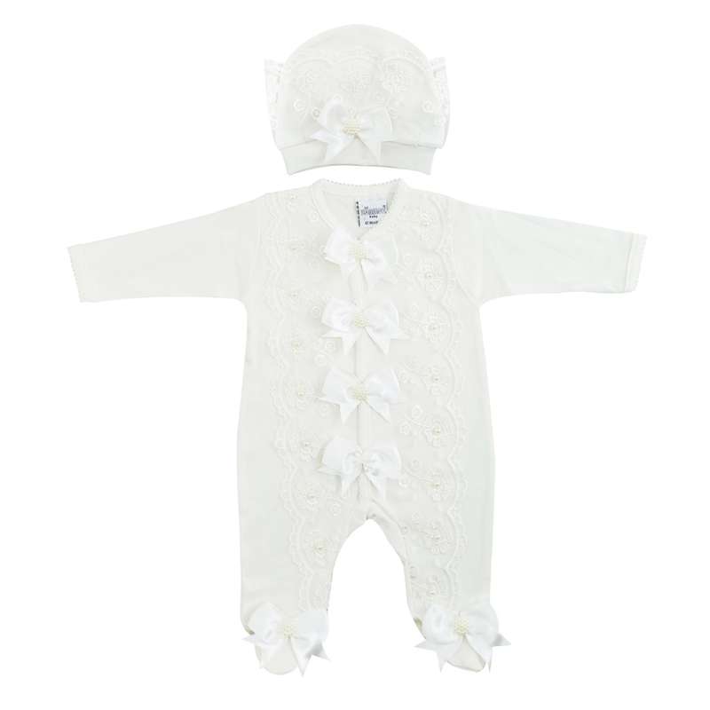 ست سرهمی و کلاه نوزادی مدل Sonmez baby