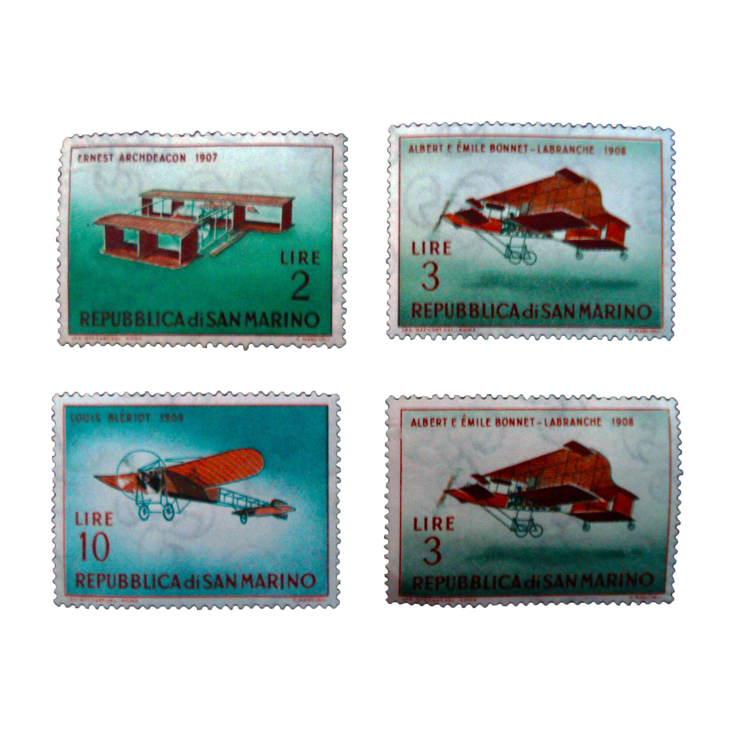 تمبر یادگاری مدل هواپیما کد aa-409 مجموعه 4 عددی