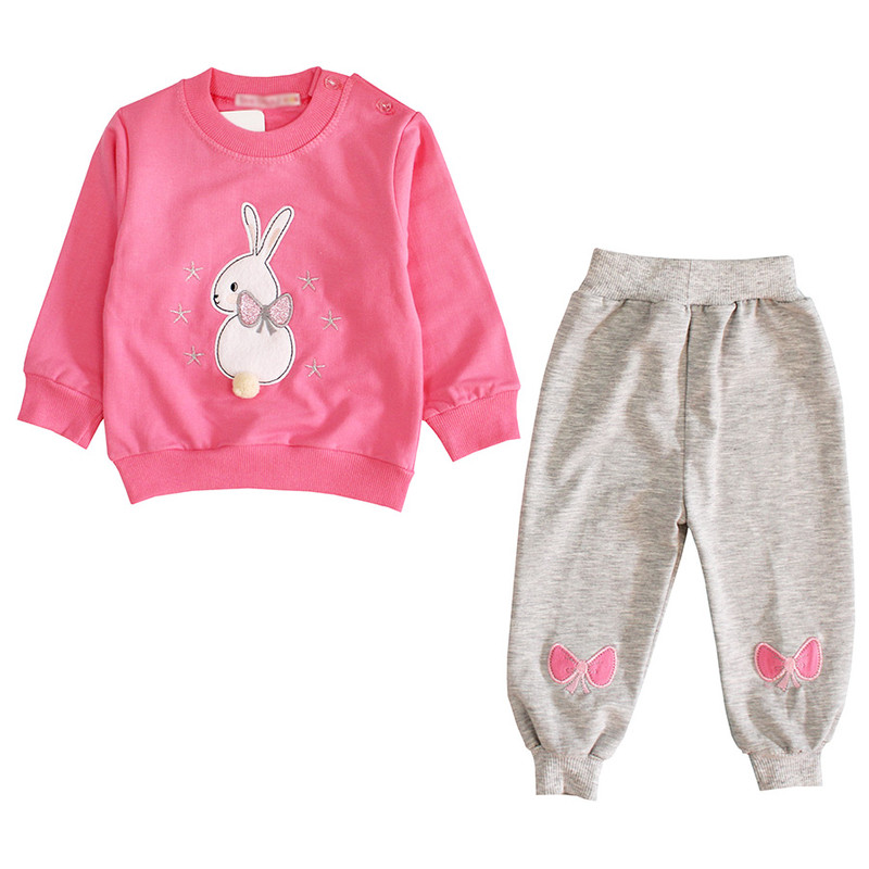 ست سویشرت و شلوار نوزادی مدل خرگوش پومی رنگ صورتی