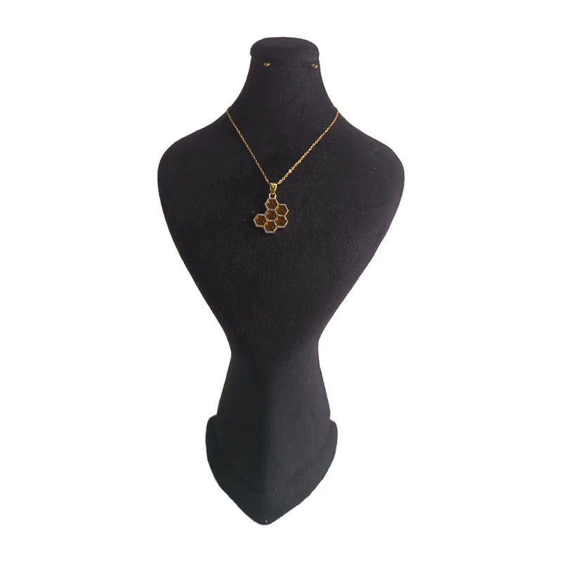 گردنبند زنانه مدل کندو زنبور عسل شش ضلعی