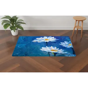 پادری مدل سه لایه رویه مخمل طرح گل کد S509 سایز 75x45 سانتی متر